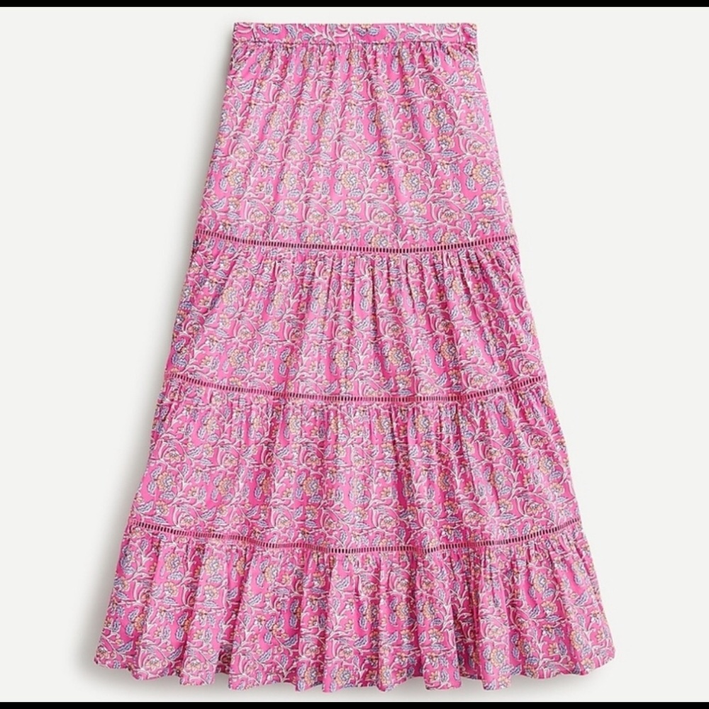 NWT J Crew MIDI Floral Festival Skirt L